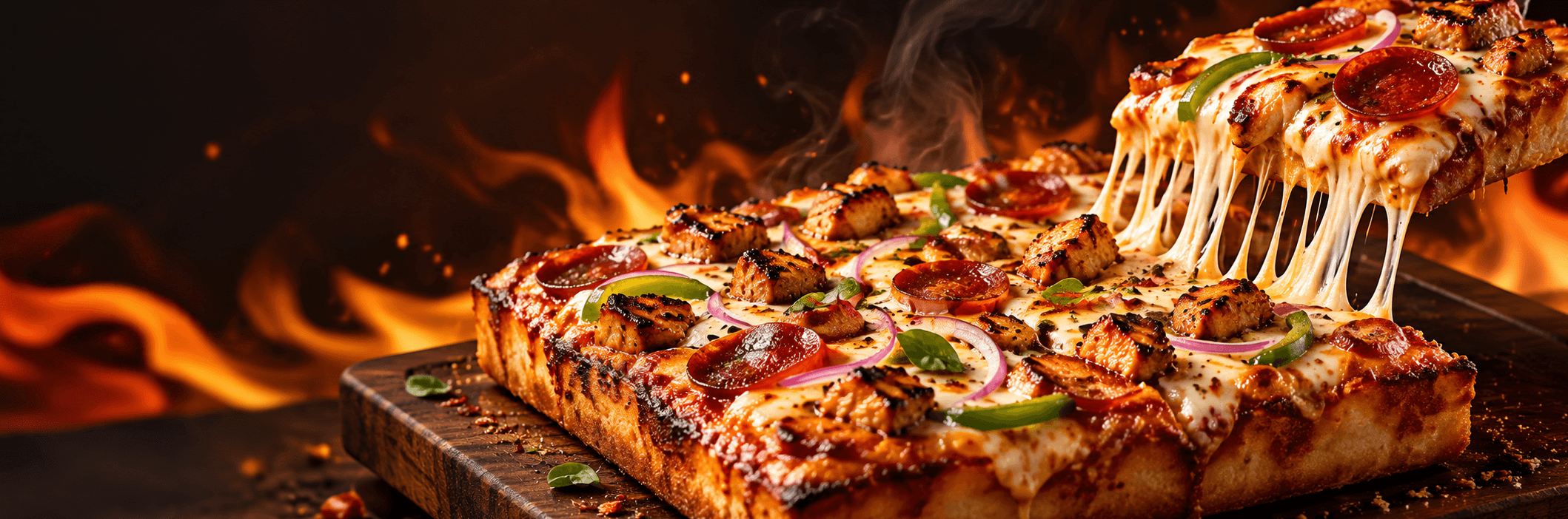 Bbq Square Pizza in Cardiff food and menu