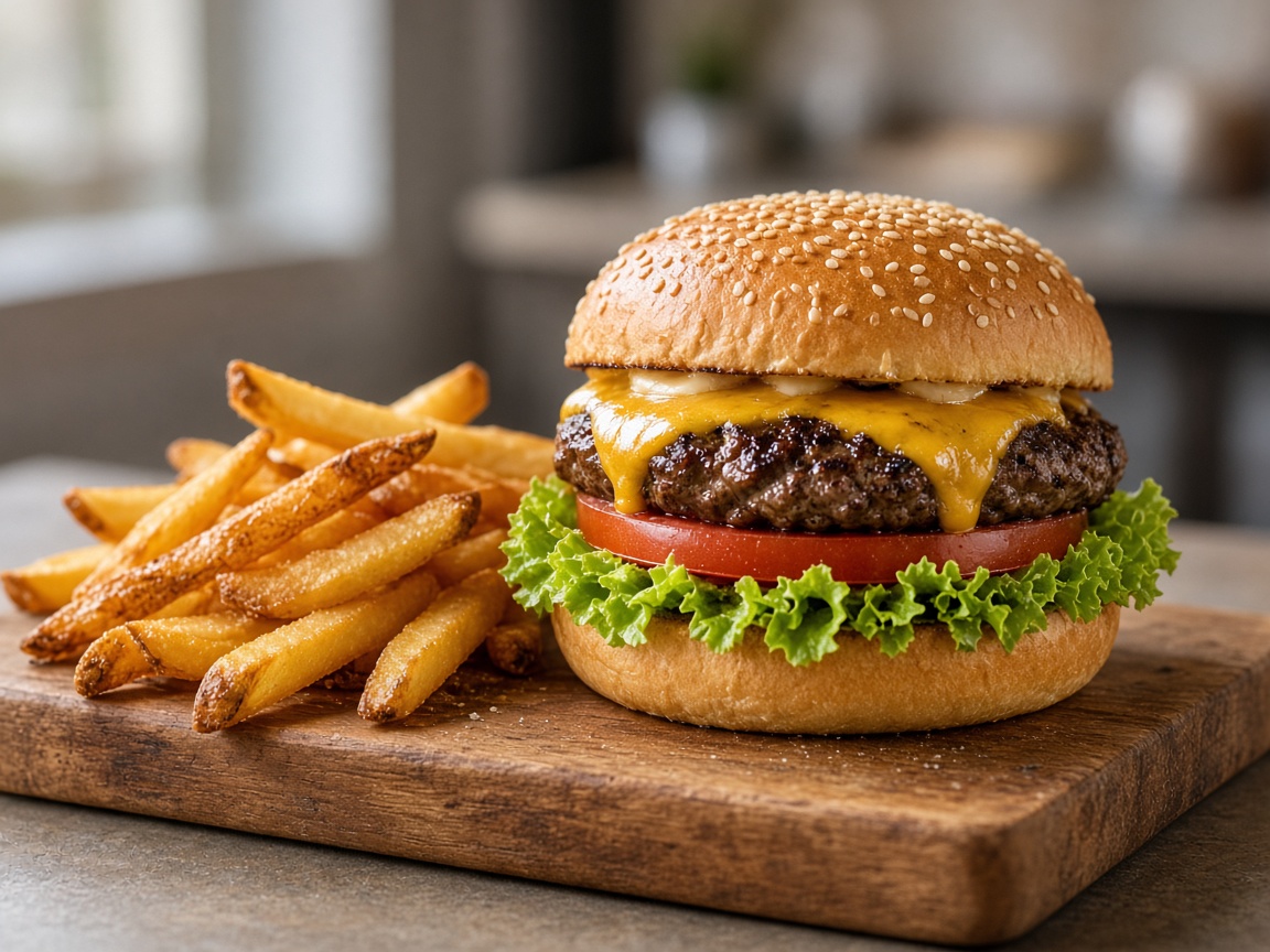Burger with Sweet Caramelized Onion